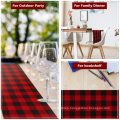 Reador Wholesale Cotton Red and Black Plaid Classic Design Table Runner for Dinner Christmas Holiday Birthday Party Table